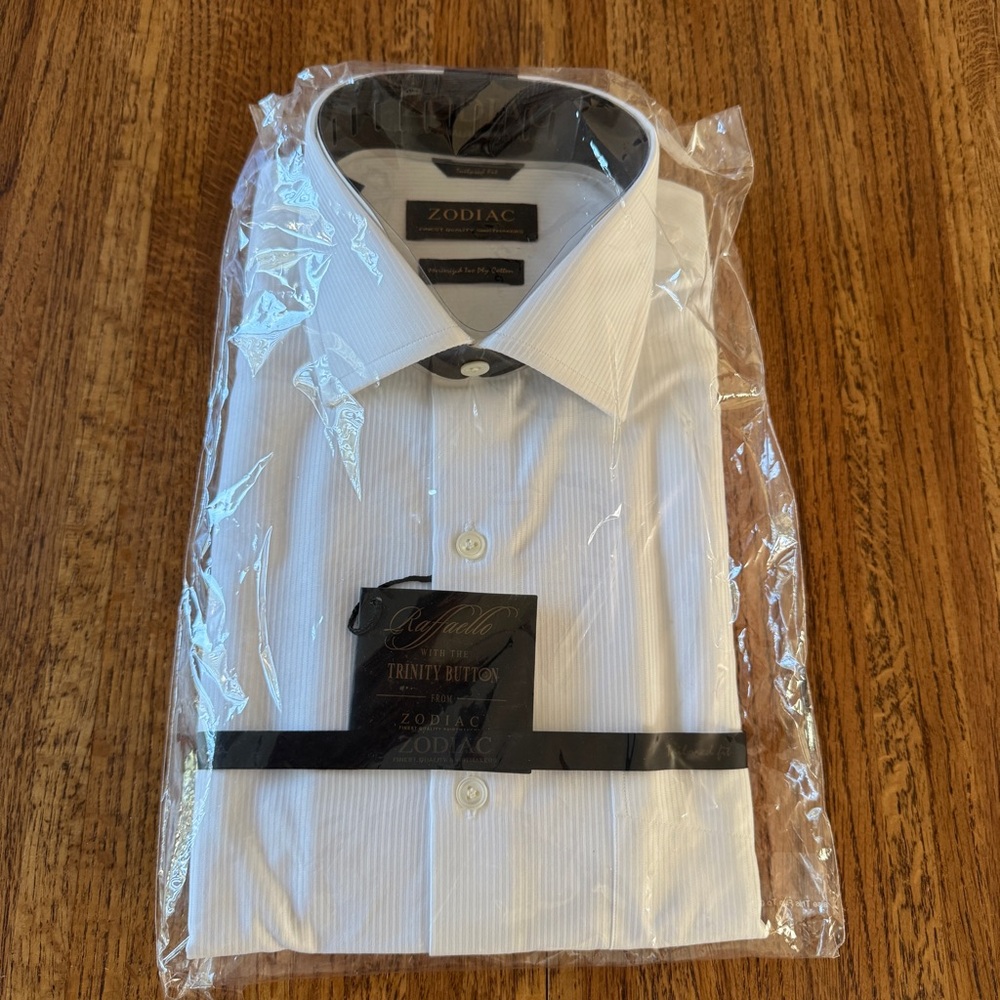 NWT men’s Zodiac white dress shirt, size 15.5/39